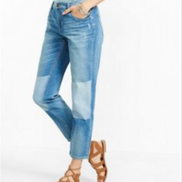 SOLD - Simply Vera Wang Shadow Patch Cropped Denim - Picture 4 of 8